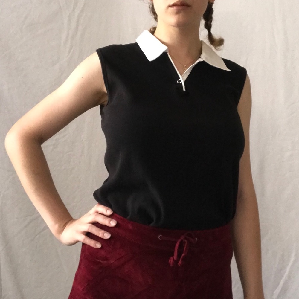 SOLD Island Trader Sleeveless Polo with White Coll